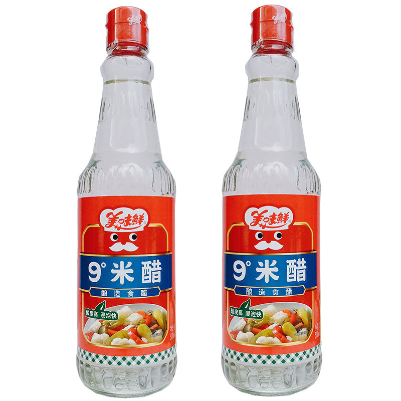 美味鲜9度米醋500ml食用醋高浓度腌制家用醋去腥