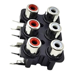 莲花母座音箱座音频信号接线端子AV红白插口插头座2/4/6位选配件