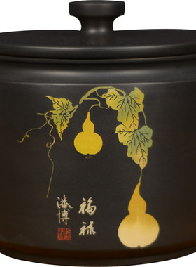 建水紫陶茶叶罐醒茶罐跳刀纹