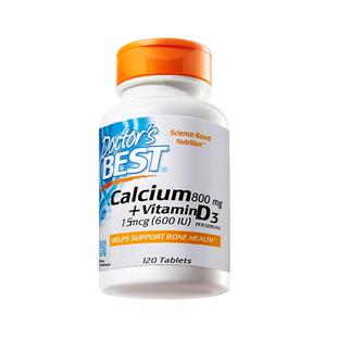 Doctor's Best多特倍斯金达威成人碳酸钙片维生素VD3钙片美国进口