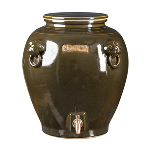 景德镇陶瓷密封大口酒坛子30斤50/100/200家用酒瓶缸白酒罐带龙头