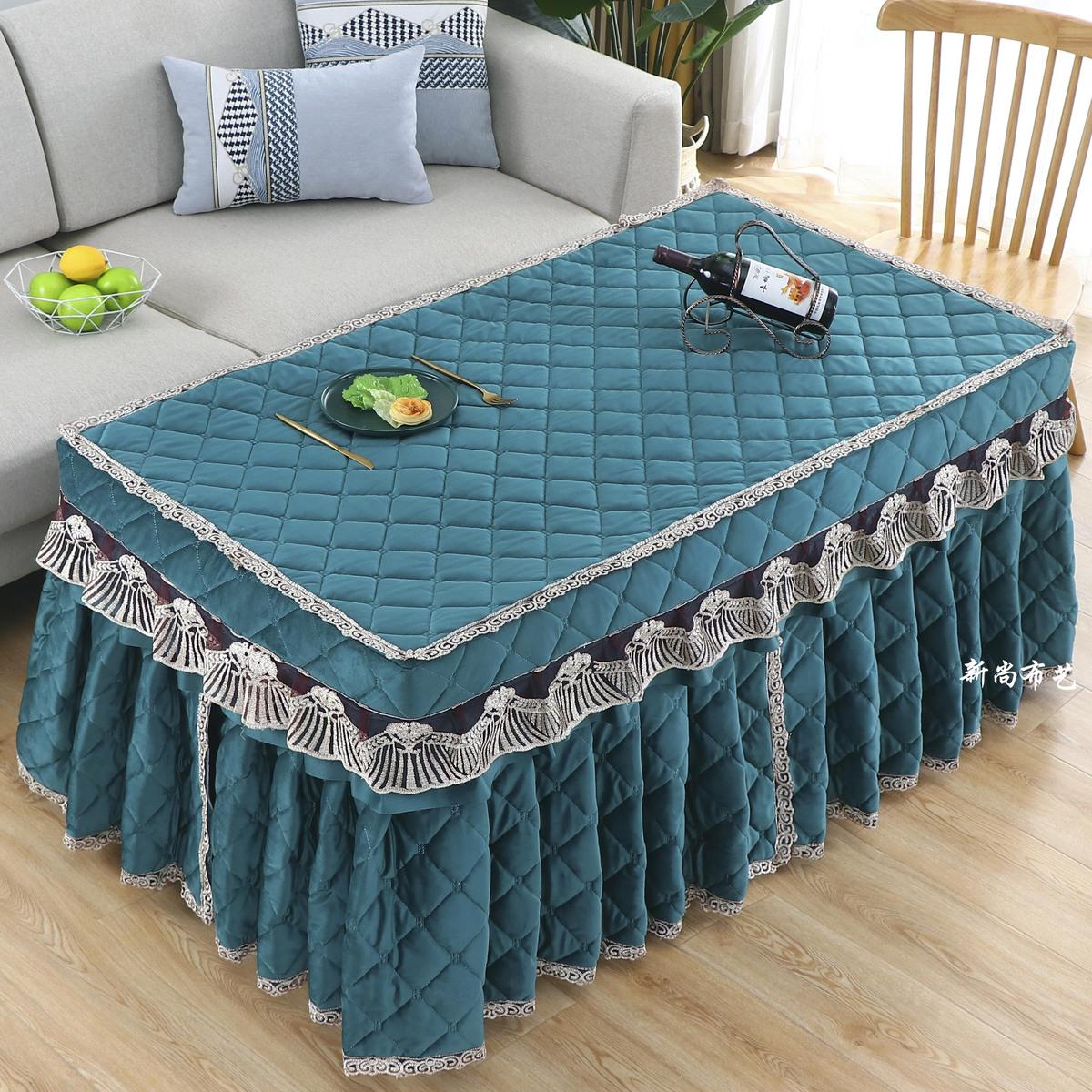 电炉罩烤火桌罩加厚夹棉长方形茶几罩新款电暖炉加绒裙取暖被罩套