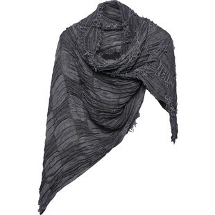 小众暗黑潮牌战损披肩水洗做旧挂须沙丘战术围巾颓废破坏围巾男女