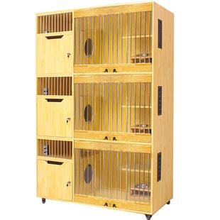 猫笼子别墅猫柜实木猫屋猫咪展示柜繁殖笼寄养笼三层猫窝猫舍