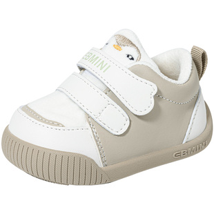 英贝米尼一岁宝宝鞋子冬季加绒保暖婴儿棉鞋软底卡通幼儿学前鞋