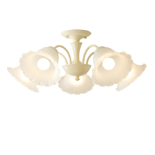 法式铃兰奶油风客厅主卧室书房餐厅吸顶灯美式复古田园阳光房灯具