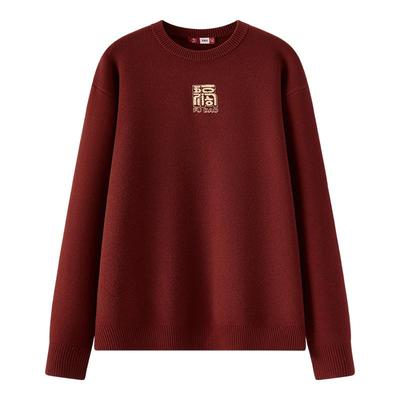 森马联名图案针织衫宽松圆领毛衣