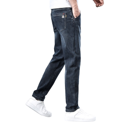罗蒙冬季牛仔裤男士修身直筒宽松男裤2025新款休闲加绒长裤子男款