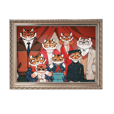 全家福实木相框挂墙加打印放大照片冲洗16寸24做成婚纱照框架定制