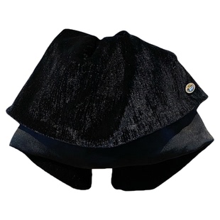 法式黑色丝绒裙摆抓夹女后脑勺高级感低调奢华精致马尾抓半扎发饰