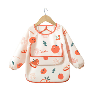 宝宝罩衣围兜儿童男女童吃饭婴儿长袖饭兜防水防脏反穿围裙夏薄款