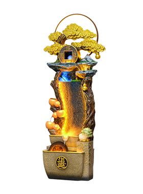 摇钱树流水摆件循环水落地招财