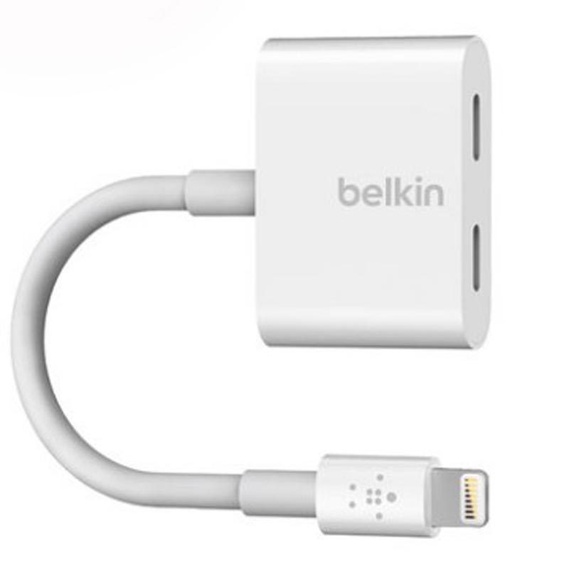 Belkin贝尔金适用于iPhone听歌充电lightning二合一数据充电转接