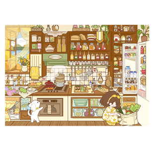 柠檬糖文创7.0i人的独居日记系列造景贴纸卧室厨房微缩场景3D立体贴画手帐手工diy玩具女孩打发时间新年礼物