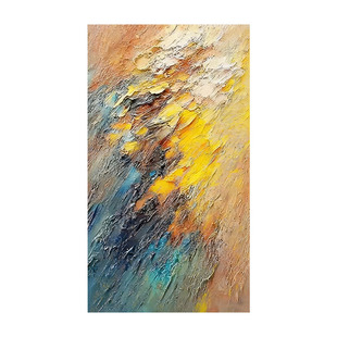 大芬村手绘油画诗意盎然客厅装饰画高级立体抽象入户玄关肌理挂画