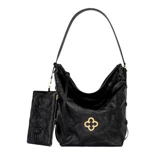 【意大利进口牛皮】卡思乐松涛大水桶包女植鞣褶皱单肩大包竖桶包