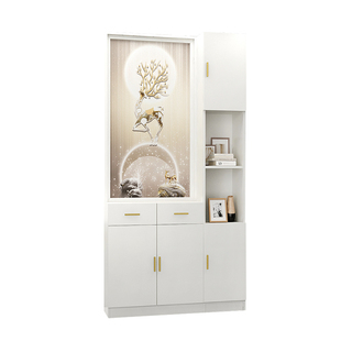 屏风隔断客厅2025新款简约现代玄关柜正对大门实木置物架边柜酒柜