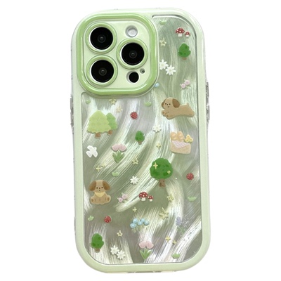 适用iPhone苹果羽纱小狗手机壳