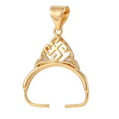 致闺蜜珍珠吊坠扣头路路通银扣头