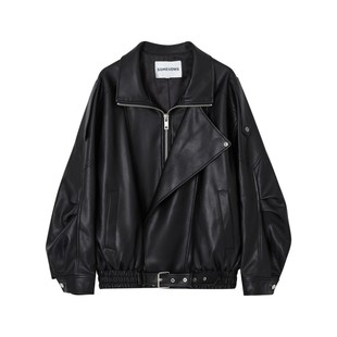 SOMESOWE 复古机车皮衣外套