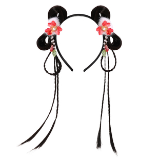 儿童红色格格发箍汉服新年女童宫廷贵妃头饰中国风小女孩花朵头箍