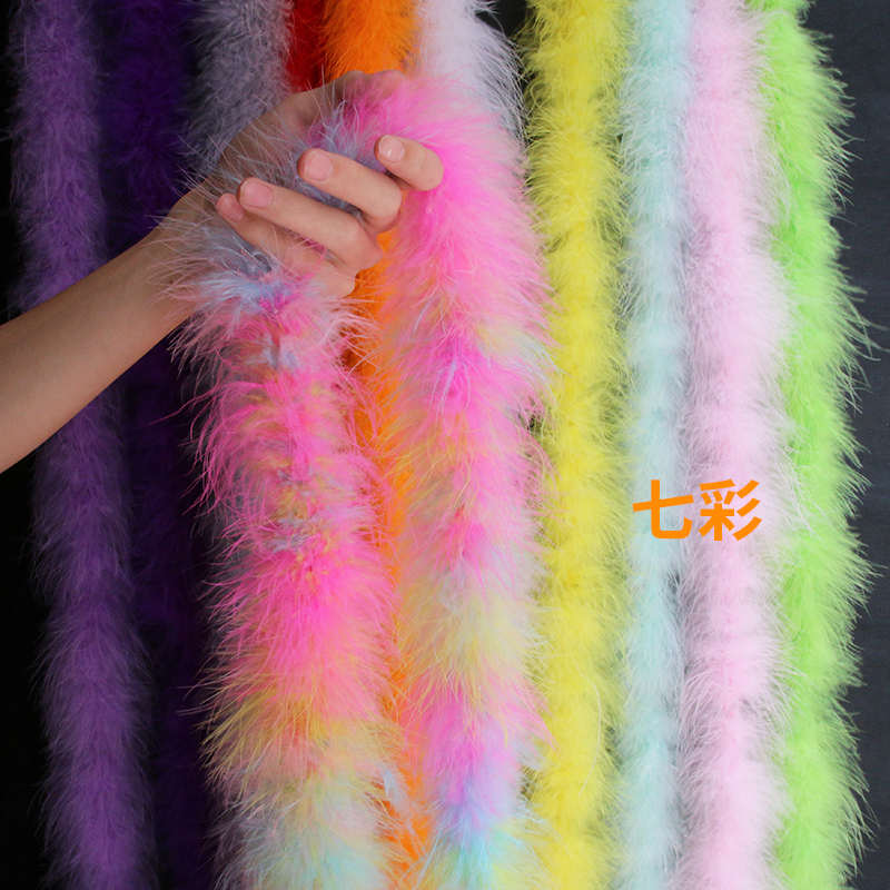 彩色diy羽毛条长绒毛条彩色毛条羽毛鞋子装饰材料服装饰品1条2米