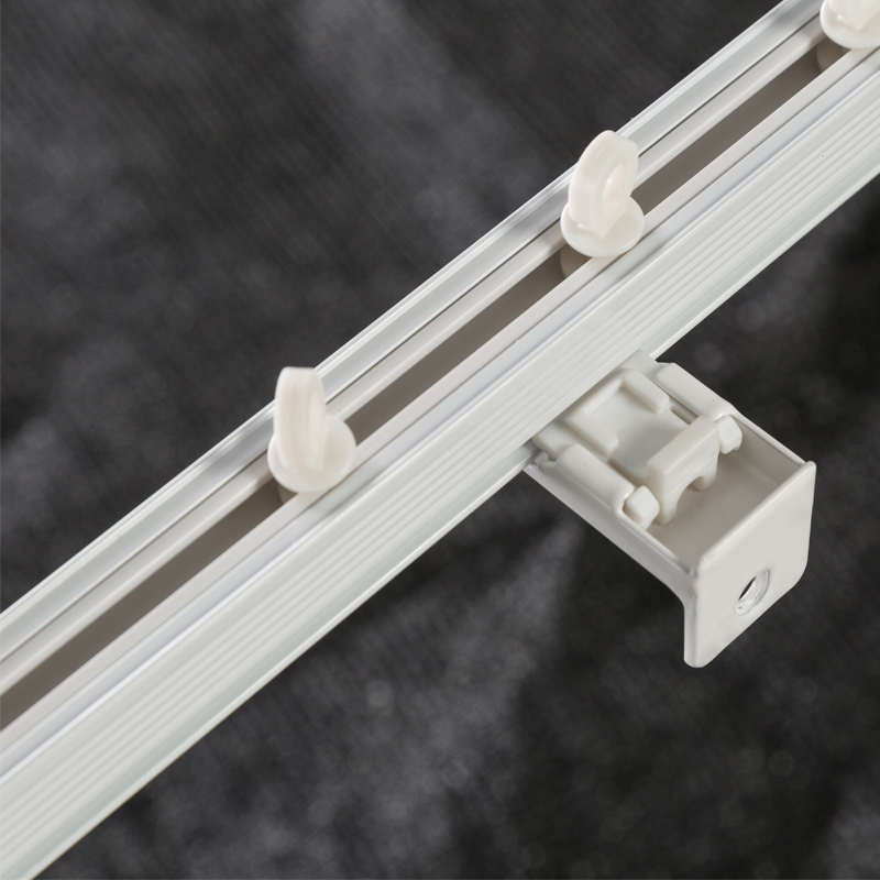 德裕直轨窗帘杆纳米消音单轨双轨顶装侧装加厚铝合金静音窗帘轨道