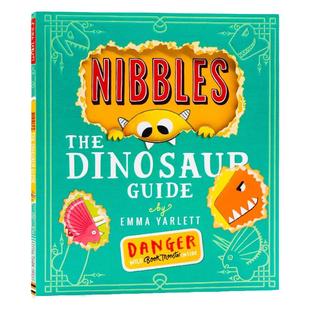啃书小黄怪尼宝之恐龙世界 Nibbles The Dinosaur Guide 小怪兽嘎吱英文原版绘本洞洞书小机关游戏启蒙趣味故事图画书Emma Yarlett