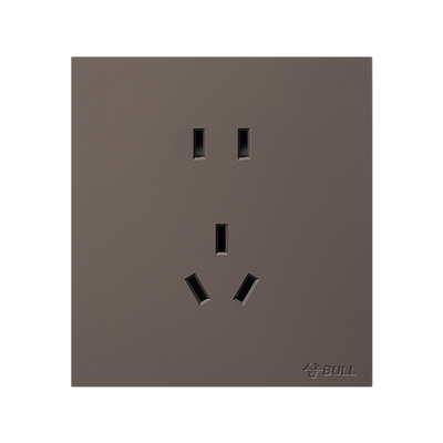 公牛五孔胡桃原木纹民宿开关插座