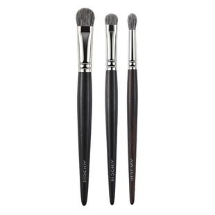 艾诺琪化妆刷 乌檀木系列眼影套刷眼部晕染3支套刷羊毛灰鼠毛刷子