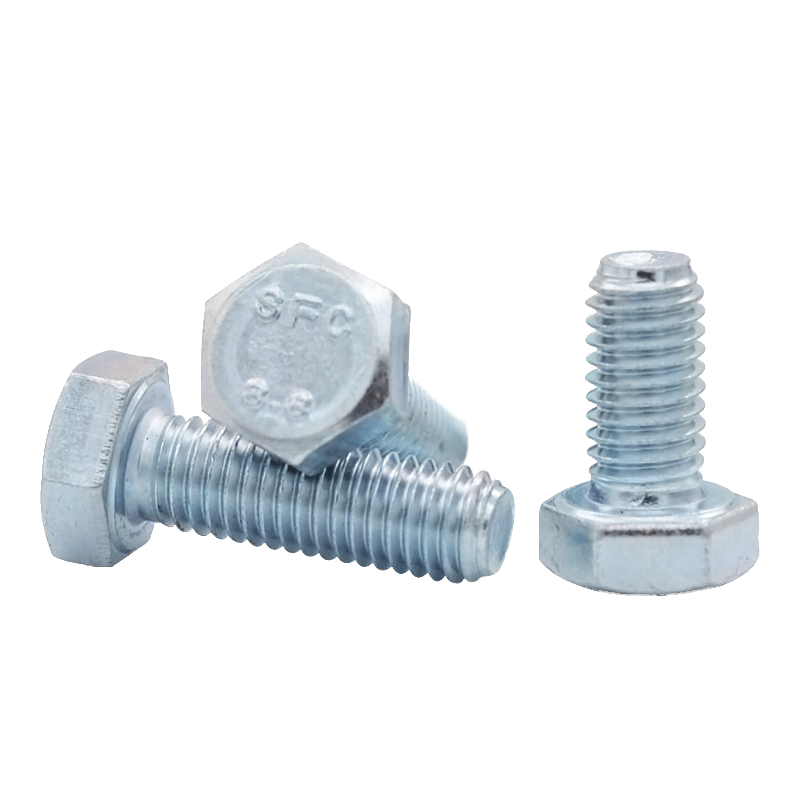 金固盈8.8级镀锌外六角螺丝M4-M24蓝白锌高强度六角头螺栓GB5783