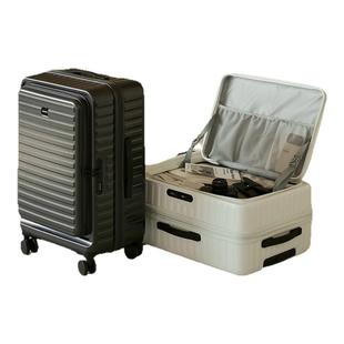 行李箱20寸女登机箱前侧开盖密码皮箱拉杆箱男多功能旅行箱24新款