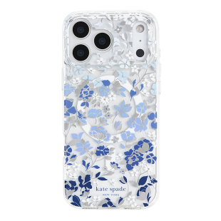 Kate Spade 蓝色花圃 花朵磁吸手机壳适用苹果17promax清新花语系列兼容Magsafe适合iPhone17pm手机保护套