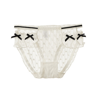 少女蝴蝶结内裤蕾丝性感镂空爱心网纱新款大码三角裤夏季2025新款