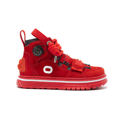 OETZI春节新年红翻毛皮丑萌鞋