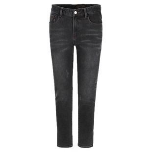 BRAUN BUFFEL/布兰施男士潮流时尚保暖微弹修身直筒牛仔裤男长裤