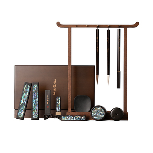 善琏湖笔 凤羽斐成 文房四宝套装笔墨纸砚全套墨块墨条毛笔墨汁砚台徽墨书法墨碟专用用品女生精品高档礼物