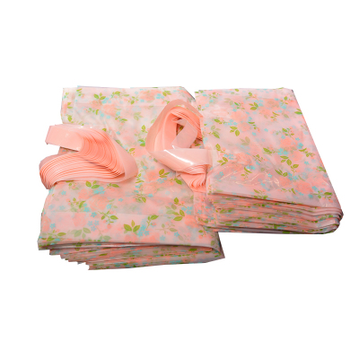 粉色玫瑰印花胶袋女装衣服加厚