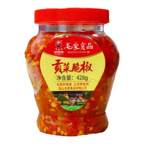毛家饭店辣椒酱湖南贡菜脆椒蒜蓉剁椒辣椒酱下饭菜特产拌饭酱428g