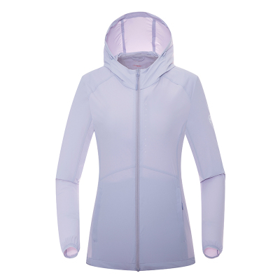 诺诗兰女凉感轻薄弹力连帽防晒衣