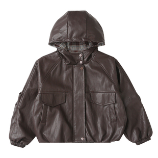 女童加绒皮衣外套冬季新款儿童夹克中大童休闲棉衣童装衣服冬装潮