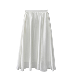 莱赛尔天丝羊毛气质半身裙女夏季月光裙高腰a字垂坠感中长款伞裙