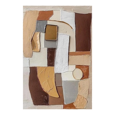 可班艺术纯手绘油画侘寂风抽象画