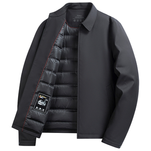 【90鹅绒】鸭鸭冬季爸爸装羽绒服男短款商务通勤干部装中老年外套