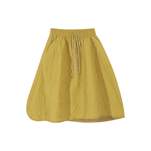 NBCT户外山系运动中长裙女2025秋冬新款松紧腰跑步健身挺阔半裙