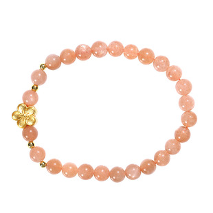 灵机麦玲玲艳气太阳石手链女水晶单身吉祥物颜值桃花瓣手串