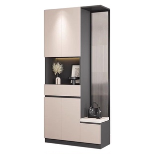 玄关柜入户正对门鞋柜一体靠墙式收纳置物架2025新款客厅隔断屏风