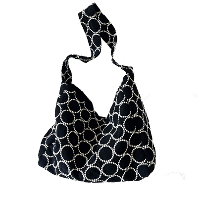 日系小hobo皆川明风铃鼓花棉麻重工刺绣单肩包手提包迷你腋下包