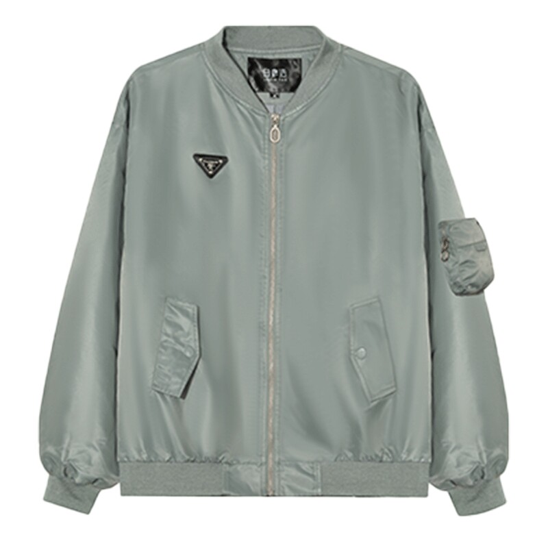 白鹿语休闲落肩袖棒球服外套