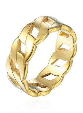 戒指钛钢四边形罗马数字贝壳饰品